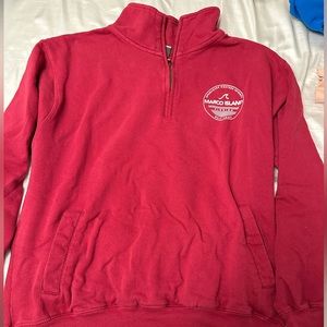 Red Marco Island Quarter Zip Hoodie